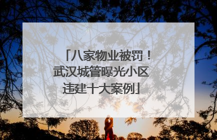八家物业被罚！武汉城管曝光小区违建十大案例