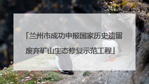 兰州市成功申报国家历史遗留废弃矿山生态修复示范工程