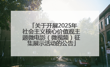 关于开展2025年社会主义核心价值观主题微电影（微视频）征集展示活动的公告
