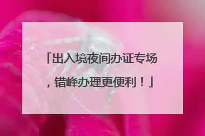 出入境夜间办证专场，错峰办理更便利！