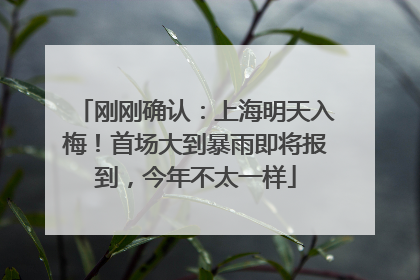 刚刚确认：上海明天入梅！首场大到暴雨即将报到，今年不太一样