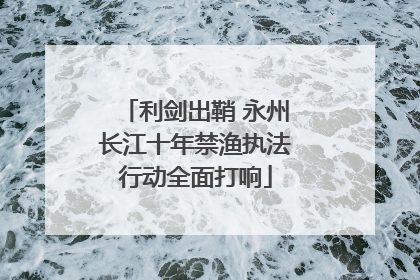 利剑出鞘 永州长江十年禁渔执法行动全面打响