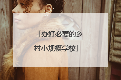 办好必要的乡村小规模学校