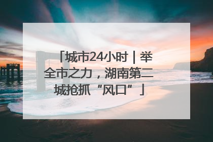 城市24小时｜举全市之力，湖南第二城抢抓“风口”