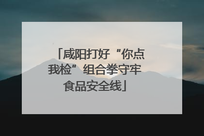 咸阳打好“你点我检”组合拳守牢食品安全线