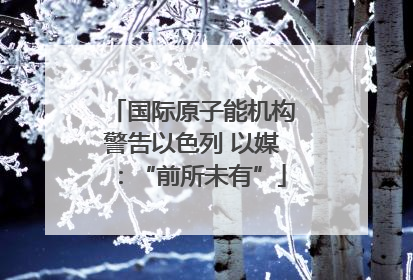 国际原子能机构警告以色列 以媒：“前所未有”