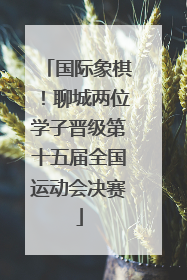 国际象棋！聊城两位学子晋级第十五届全国运动会决赛