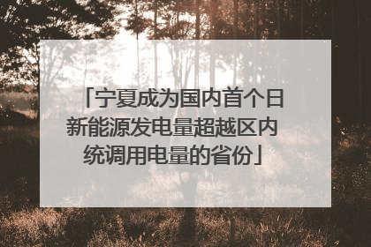 宁夏成为国内首个日新能源发电量超越区内统调用电量的省份