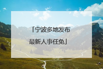 宁波多地发布最新人事任免