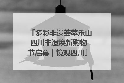 多彩非遗荟萃乐山 四川非遗焕新购物节启幕｜镜观四川