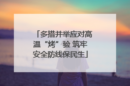 多措并举应对高温“烤”验 筑牢安全防线保民生