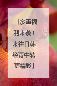 多重福利来袭！来往日韩经青中转更精彩