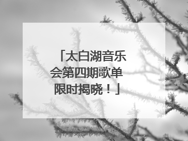 太白湖音乐会第四期歌单限时揭晓！