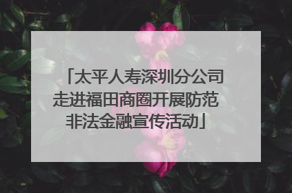 太平人寿深圳分公司走进福田商圈开展防范非法金融宣传活动