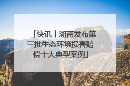 快讯丨湖南发布第三批生态环境损害赔偿十大典型案例