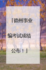 德州事业编考试成绩公布！