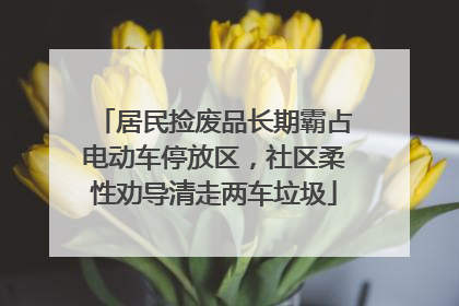 居民捡废品长期霸占电动车停放区，社区柔性劝导清走两车垃圾
