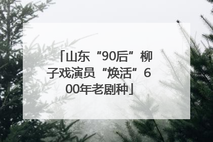 山东“90后”柳子戏演员“焕活”600年老剧种