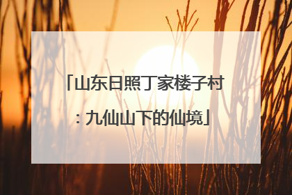 山东日照丁家楼子村：九仙山下的仙境