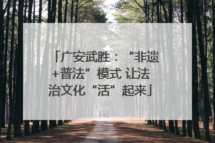 广安武胜：“非遗+普法”模式 让法治文化“活”起来