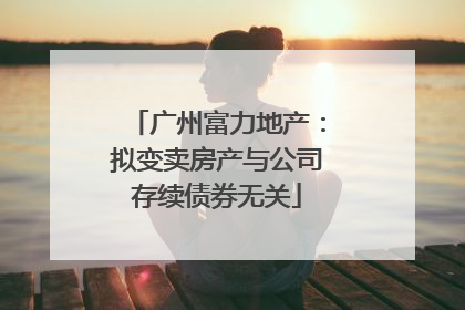 广州富力地产：拟变卖房产与公司存续债券无关