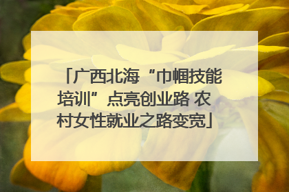 广西北海“巾帼技能培训”点亮创业路 农村女性就业之路变宽