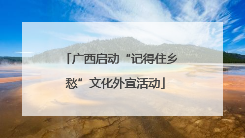 广西启动“记得住乡愁”文化外宣活动
