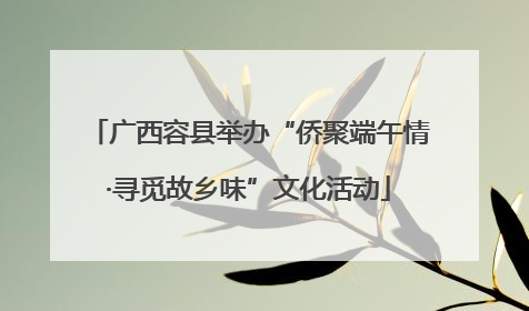 广西容县举办“侨聚端午情·寻觅故乡味”文化活动