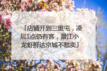 店铺开到三里屯，凌晨1点仍有客，潜江小龙虾鲜达京城不愁卖