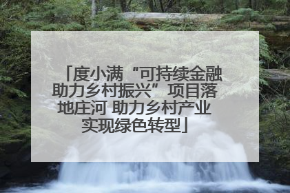 度小满“可持续金融助力乡村振兴”项目落地庄河 助力乡村产业实现绿色转型