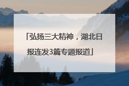 弘扬三大精神，湖北日报连发3篇专题报道