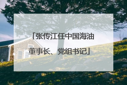 张传江任中国海油董事长、党组书记
