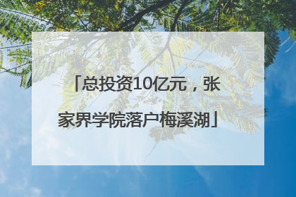 总投资10亿元，张家界学院落户梅溪湖