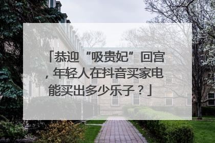 恭迎“吸贵妃”回宫，年轻人在抖音买家电能买出多少乐子？