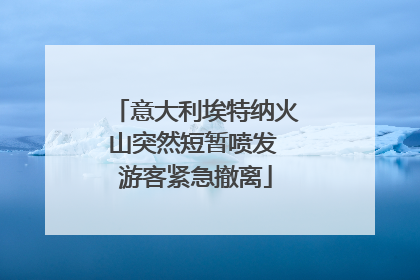 意大利埃特纳火山突然短暂喷发 游客紧急撤离