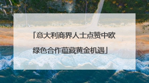 意大利商界人士点赞中欧绿色合作蕴藏黄金机遇