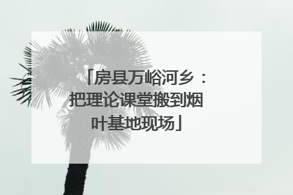 房县万峪河乡：把理论课堂搬到烟叶基地现场