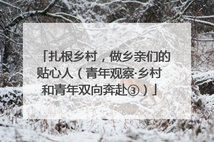 扎根乡村，做乡亲们的贴心人（青年观察·乡村和青年双向奔赴③）