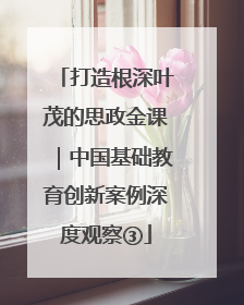 打造根深叶茂的思政金课｜中国基础教育创新案例深度观察③