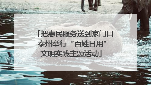 把惠民服务送到家门口 泰州举行“百姓日用”文明实践主题活动
