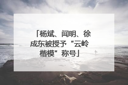 杨斌、闻明、徐成东被授予“云岭楷模”称号