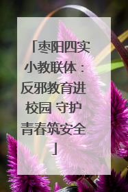 枣阳四实小教联体：反邪教育进校园 守护青春筑安全