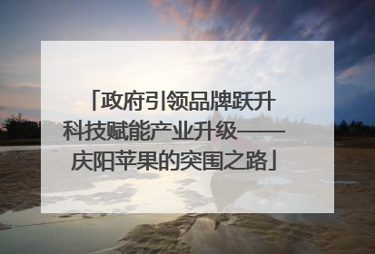 政府引领品牌跃升 科技赋能产业升级——庆阳苹果的突围之路
