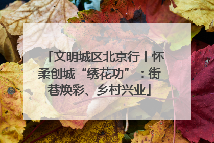 文明城区北京行丨怀柔创城“绣花功”：街巷焕彩、乡村兴业