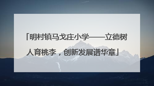 明村镇马戈庄小学——立德树人育桃李，创新发展谱华章