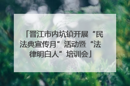 晋江市内坑镇开展“民法典宣传月”活动暨“法律明白人”培训会