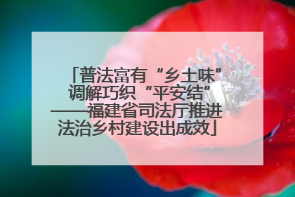 普法富有“乡土味” 调解巧织“平安结”——福建省司法厅推进法治乡村建设出成效