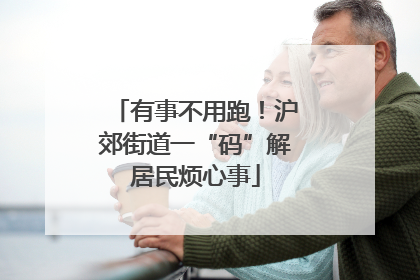 有事不用跑！沪郊街道一“码”解居民烦心事