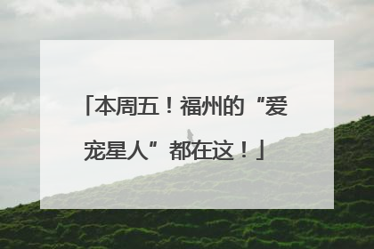 本周五！福州的“爱宠星人”都在这！
