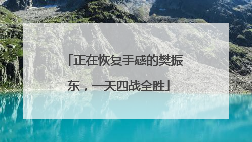 正在恢复手感的樊振东，一天四战全胜